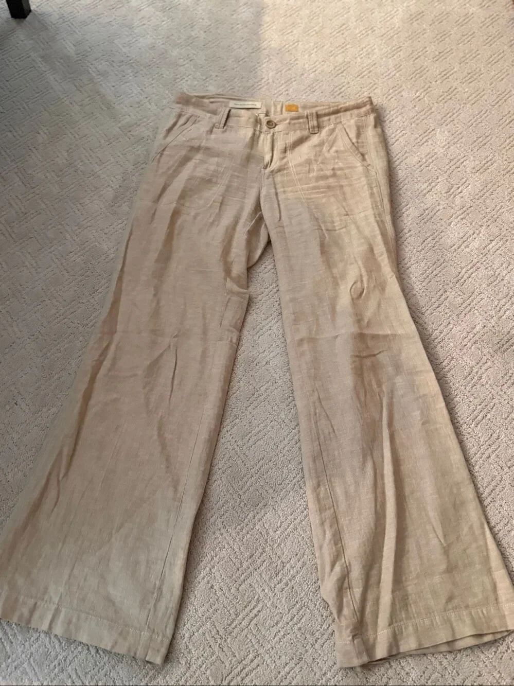 Anthropologie Pilcro Linen Pants Tan Size 10